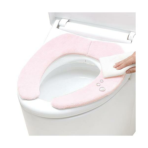 Toiletry Supplies - 【3個セット】 レック サッと拭ける はっ水加工 吸着べんざシート ピンク 低反発クッション 洗濯OK/どの便座でも対応可 吸着 汚れ防止 撥水 貼る クッション 人気商品