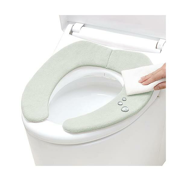 马桶垫 - レック サッと拭ける はっ水加工 吸着べんざシート ミントグレー 低反発クッション 洗濯OK/どの便座でも対応可 吸着 汚れ防止 グレー 撥水 貼る 人気商品