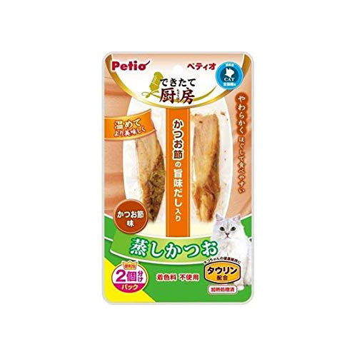 Natural - 【3個セット】 ペティオ できたて厨房 キャット 蒸しかつお かつお節味 2本入 6ヶ月から 間食 Petio W13326 キャットフード 猫用おやつ ペット用品 ほぐし おやつ スナック かつお節 ネコ 全猫種用 プチ かつお ペット 間食用 レトルト 猫用 安心素材