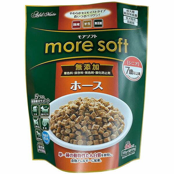 Premium - 【3個セット】 ペティオアドメイト more soft ホースシニア 500g アドメイト 犬用フード ペットフード ドッグフード プレミアム 総合栄養食 半生タイプ 高齢犬 ペット用品 チキン 犬用品 ドックフード セミモイスト アダルト 国産 無添加 ドッグ 安心素材