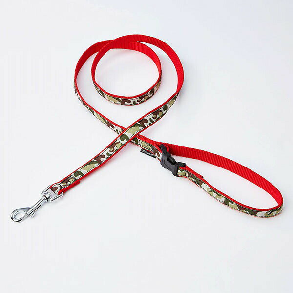 Collars, Harnesses, Leashes - 【3個セット】 ペティオ EthicalDoor 迷彩リード M レッド 犬用リード エシカルドア ペット用品 中型犬用 ウェア 撥水 リード ペット 犬具 犬猫用品 引き紐 テープ 柴犬 首輪 安心素材