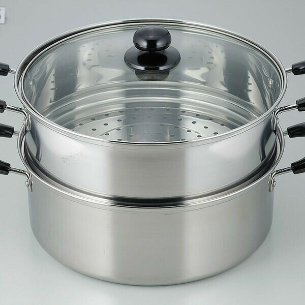 Ih/Gas Compatible - 【6個セット】 和平フレイズ ヴェンセ IH対応 二段蒸し器 26cm VR-8182 ガラス蓋付 ステンレス ガス火対応 キッチン用品 調理器具 蒸し鍋 ホワイトデー ステンレス製 耐久性 多機能 蒸し料理 煮込み料理 ガラス蓋 使いやすい 安全設計