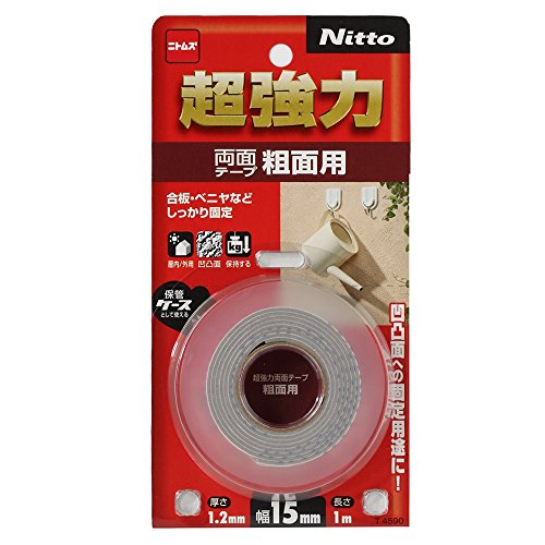 ニトムズ T4590 超強力両面テープ 粗面用 15mm×1M Nitto Nitoms 屋内 品番 日本製 日東 超強力 ブロック 型式 多目的 固定 粘着テープ 屋外 人気商品