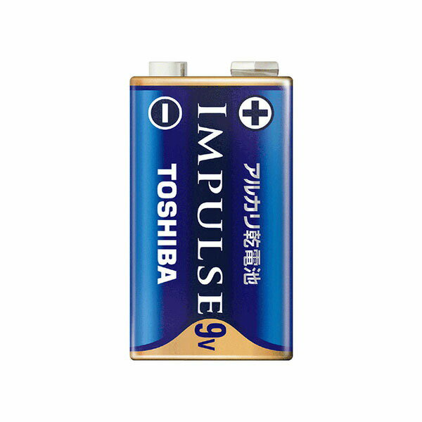 東芝 4904530120312 9V形アルカリ乾電池 インパルス 6LR61HEC (1個入) アルカリ乾電池 長持ちハイパワー アルカリ 角形 電池 乾電池 アルカリ電池 エコパッケージ