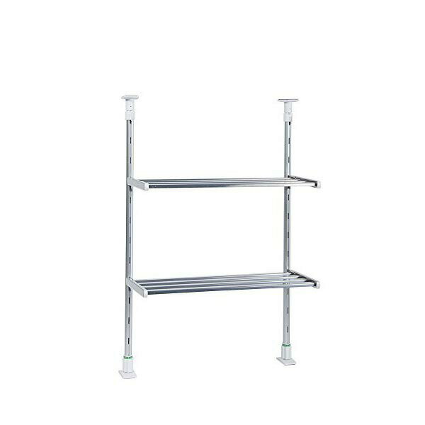 Sink Side Racks - TAKUBO タクボ 水切棚シリーズ つっぱり棚 2段 幅45cm TP2-45 シルバー シンク上 田窪工業所 収納 伸縮 キッチン つっぱりラック 収納ラック 水切り ラック 簡単取付 ステンレス製 日本製 台所 一人暮らし 流し台 人気商品