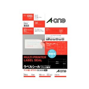 【5個セット】 エーワン 28844 ラベルシール プリンタ兼用 ( A4 ／ 12面 ／ 四辺余白付角丸 ／ 100シート ) ホワイト