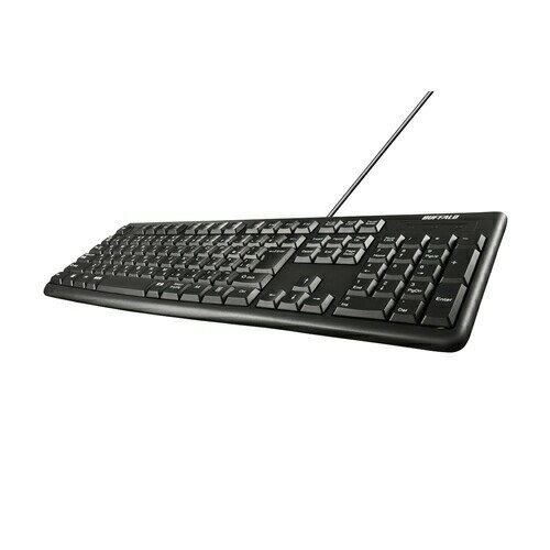 【10個セット】 バッファロー BSKBU100LBK USB接続 有線スタンダードキーボード ロングケーブル ブラック