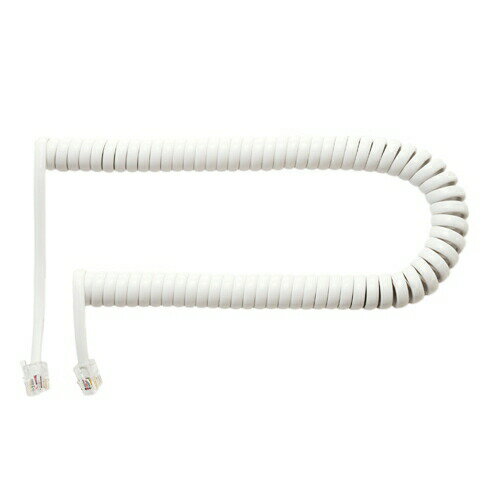 Other - 【2個セット】 ミヨシ DC-J403L／WH 4極4芯 受話器用カールコード 片側ロングタイプ 0.3m ホワイト