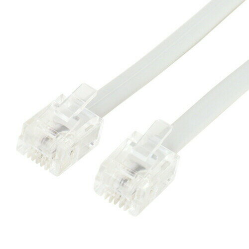 Modular （5 m+） - 【2個セット】 ミヨシ DC-210／WH 6極2芯 電話機コード 10m ホワイト