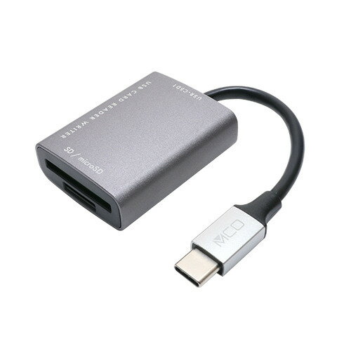 【2個セット】 ミヨシ USR-CSD1／DS SD microSDカードリーダ ライタ Type-C シルバー USRCSD1／DS