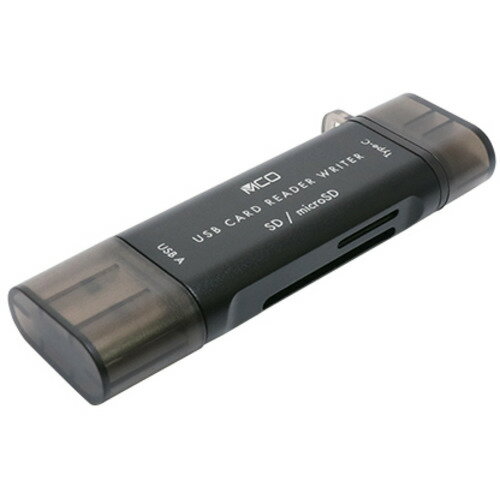 【10個セット】 ミヨシ USR-CSD4／BK SDカードリーダ・ライタ USB3.2Gen1対応 USB Type-C・USB-A両対応 ブラック USRCSD4／BK