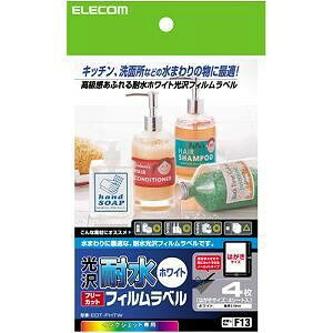 【5個セット】 EDT-FHTW フリーカットフィルムラベル 光沢・耐水 ハガキサイズ・4...