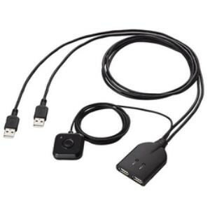 Rakuten - 【5個セット】 切替器 エレコム キーボード マウス KM-A22BBK キーボード・マウス用パソコン切替器