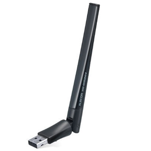 【3個セット】 エレコム WDC-433DU2H2-B 無線LAN子機／受信機／無線LANアダプタ／11ac／n／a／g／b 433+150Mbps USB2.0用／ハイパワーアンテナ／高速／小型