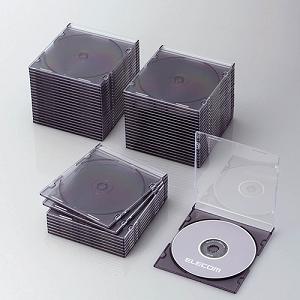 【3個セット】 ケース エレコム CD DVD CCD-JSCS50CBK Blu-ray／DVD／CDケース スリム／PS／1枚収納 クリアブラック