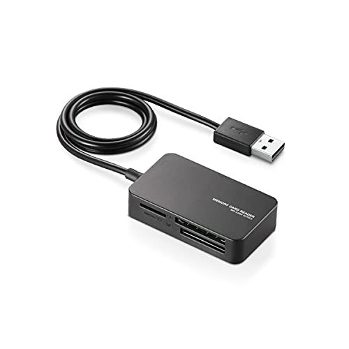 エレコム MR-A39NBK ELECOM カードリーダー USB2.0 2倍速転送 ケーブル一体タイプ コンパクト設計 ブラック カード リーダー ライター オフィス コンパクト メモリリーダライタ データ転送 ハイスピード メモリカード 便利 レッド パソコン周辺機器 送料無料