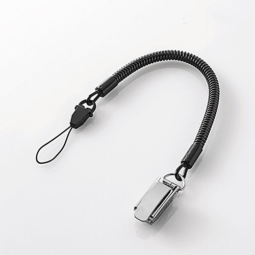 Rakuten - エレコム P-STCM70BK スマートフォン用 クリップストラップ／メタル ブラック 70cm