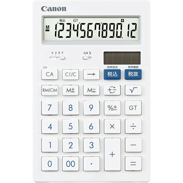 キヤノン 12桁 卓上サイズ 電卓 HS-121T 抗菌 キレイ電卓 CANON 送料無料