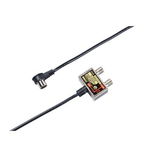 日本アンテナ ED215 4K8K放送対応　屋内用ケーブル付2分配器　片電通タイプ