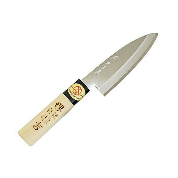 堺源吉 日本製 アジ切り 包丁 120mm 鋼 木柄 堺の包丁 049130 切る うろこ取り 刺身 ダイキチ ブランド 魚用 右手用 堺源吉作 小型 キッチン 調理 カットボード 伝統 ほうちょう 天然木 キッチン用品 ナイフ 出刃 片刃 人気商品