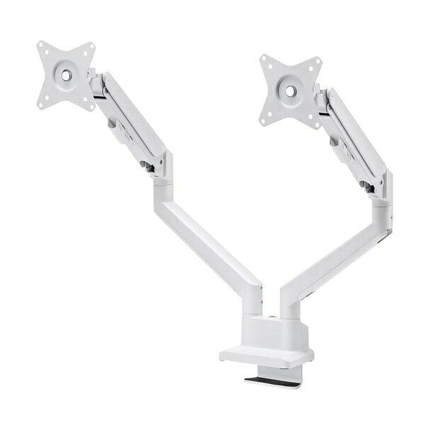 サンワサプライ モニターアーム CR-LAC2403W ホワイト クランプ式 デュアル対応 薄型 SANWA SUPPLY LAC2403W ディスプレイアーム パソコン 液晶 取付 VESA75/100 グロメット