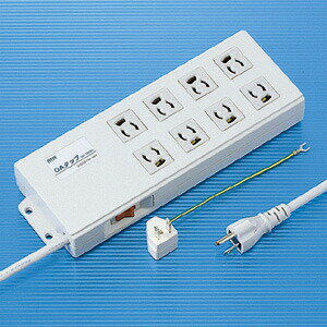 サンワサプライ 抜け止め タップ TAP-3803N スチールに固定できるマグネット付！電源タップ 3P 8口 2m アース付 一括スイッチ付 省エネタップ 節電タップ コンセント 送料無料