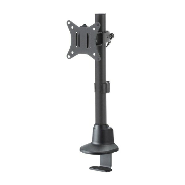 奥行き38mmの薄型クランプを採用したシングルショートアーム型モニターアーム。耐荷重9kg、32インチまで対応。【特徴】●クランプ式とグロメット式の両方の取り付けに対応●奥行き38mmの薄型ショートクランプによりバックパネル付きデスクにも取り付け可能●短いアームで省スペース設置が可能●目線の高さに合わせて位置調整ができる●マウント部分背面がフラット設計で壁寄せに対応●ブラケットは取り外し可能【仕様】サイズクランプ金具奥行き38mm入数1台対応機種32インチまでカラーブラック対応規格VESA75×75、100×100mm注意天板厚さはクランプの場合10〜50mm、グロメットの場合10〜55mm【使用場所】●バックパネル付きデスク　●フリーアドレスデスク【ご注意】●国内仕様に限ります●軒先渡しの可能性があり、到着後の組み立てが必要な場合があります奥行き38mmの薄型クランプを採用したシングルショートアーム型モニターアーム。耐荷重9kg、32インチまで対応。サイズ：クランプ金具奥行き38mm　入数：1台バックパネル付きデスク、フリーアドレスデスクなどに。