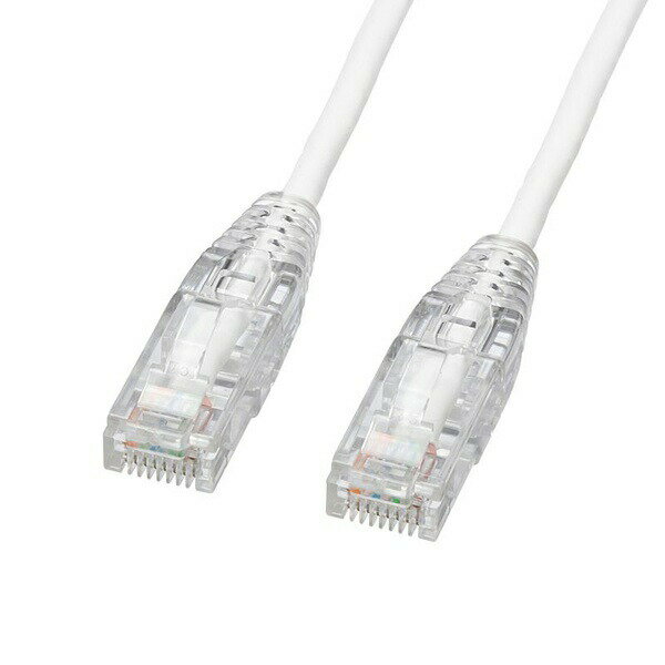 乐天商城 - サンワサプライ KB-SL6AYS-20W カテゴリ6A への字ラッチ 20m スリムケーブル ツメ折れ防止 やわらかLANケーブル 10Gbps より線 RJ45 ホワイト