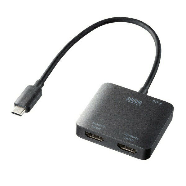 Rakuten - サンワサプライ AD-ALCMST2HDPD USB Type-C - HDMI変換アダプタ 2ポート/ 4K/ PD対応