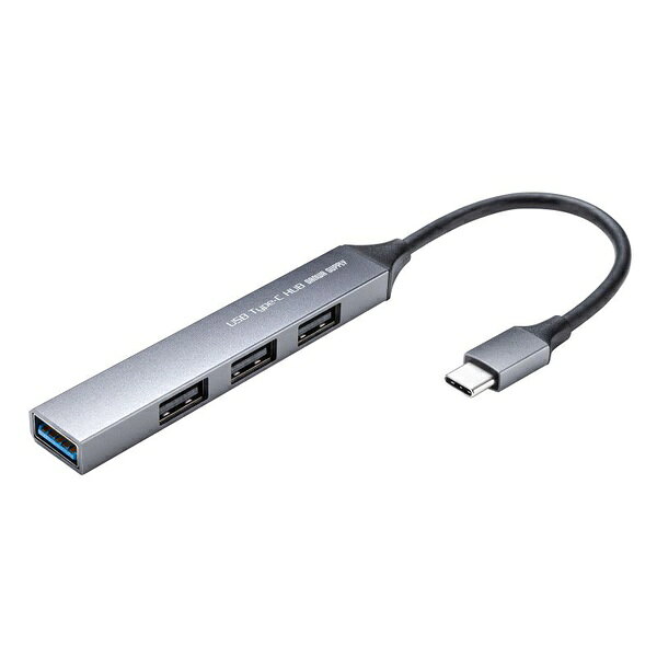 サンワサプライ USB-5TC26GM USB Type-C 4ポート コンボ 超スリムハブ ガンメタル ASNUSB-5TC26GM パソコン パソコン周辺機器 USBハブ