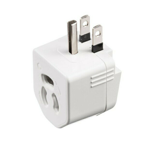 Rakuten - サンワサプライ TAP-AD15W 電源タップ 変換プラグ 温度ヒューズ内蔵 コンセント 3ピン 抜け止め L型 小型 コンパクト クリップ付きアースコード PSE ホワイト