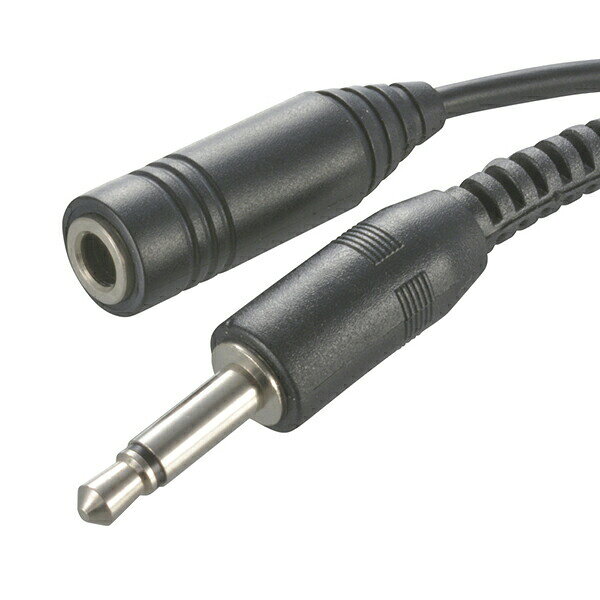 オーム電機 EAR-6516 イヤホン延長コード 2Mモノラル OHM ブラック モノラルイヤホン モノラル音声用