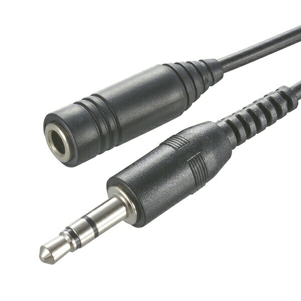 オーム電機 EAR-6517 イヤホン延長コード 2Mステレオ OHM ステレオ音声用 ブラック ステレオイヤホン