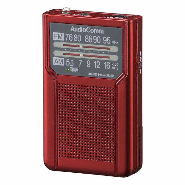 オーム電機 RAD-P136N-R ポケットラジオ (電池長持ち154時間/2WAY出力/モノラル受信/ワイドFM/片耳イヤホン付属/単4形×2本使用/レッド) 防災グッズ レッド レジャー用品 ラジオ オーム 片耳イヤホン付属 携帯 イヤホン付 電池長持ちタイプ モノラル受信 小型