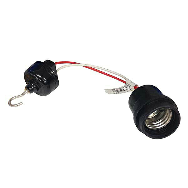 ■ 定格：300V 6A■ 口金：E26■ ソケット部外形：φ41mm×約55mm■ 本体全長：約245mm（ヒートン含まず）（ケーブル：約150mm）※ 弊社品番04-4219のパッケージなし商品です。＜適用電線＞・600Vビニール絶縁電線（IV）・600Vビニール絶縁ビニールシースケーブル（VVF）・600V耐熱性ポリエチレン絶縁電線・600Vポリエチレンケーブル＜適用導体太さ＞・単線：1.6、2.0mm・撚り線：2mm2※ 弊社電球ガード（品番00-8303）と合わせて使用することができます。 【検索用キーワード】 オーム電機 OHM おーむでんき ソケット