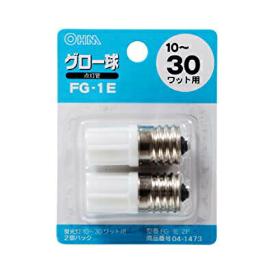 ● 蛍光灯10〜30ワット用のグロー球、2個入パックです。■ 入数：2個■ 形式：FG-1E■ 適合ランプ種別：10〜30ワット用■ 口金サイズ：E17 【検索用キーワード】 2個入 2P OHM おーむでんき オーム電機 蛍光灯