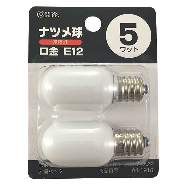 Rakuten - 【2個セット】 オーム電機 LB-T0205-W-A2P ナツメ球2P
