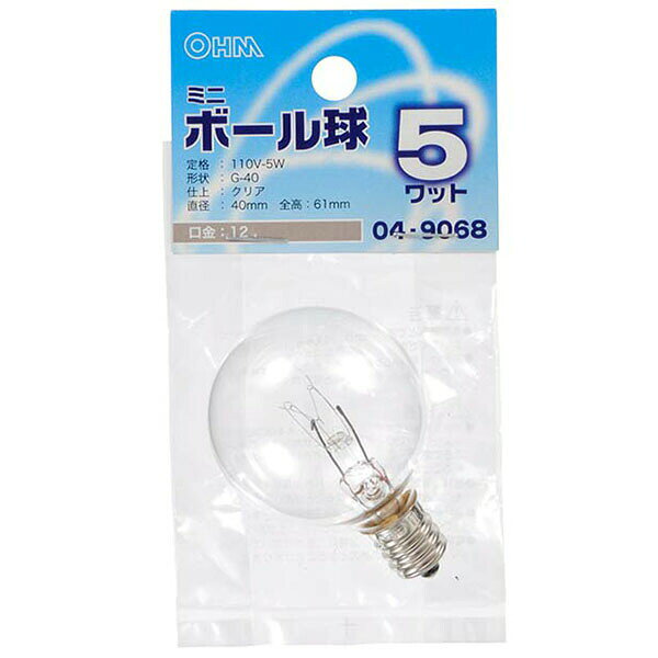 オーム電機 LB-G4205-C ミニボール球 (5