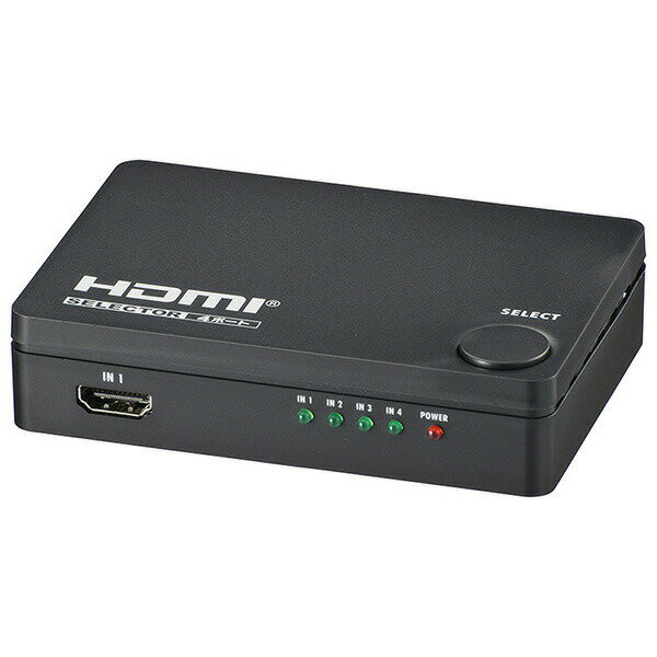 【2個セット】 OHM HDMI セレクター AV-S04S-K ブラック 4ポート切替 AudioComm AV S04S 入力切替 映像音声 ゲーム PS4 対応 スイッチ 切り替え HDMI分配器