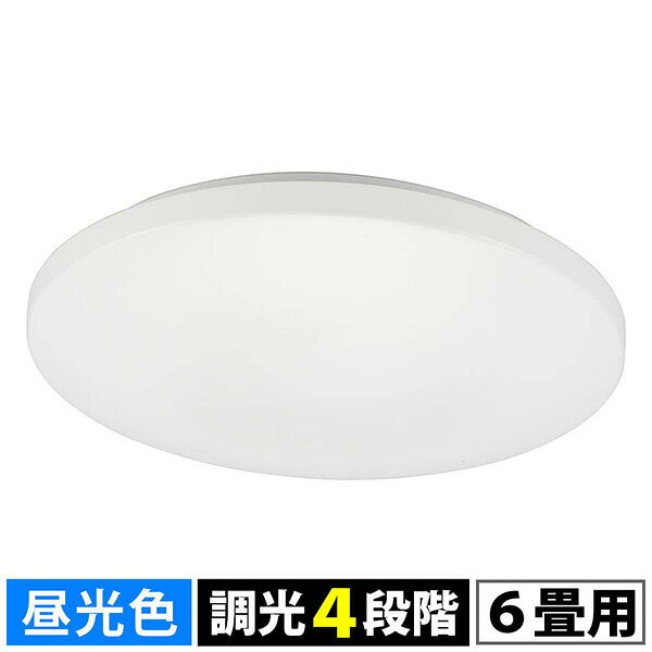 Rakuten - オーム電機 LE-Y24D6G-W4 LEDシーリングライト 調光4段階 (~6畳用/直径45cm/昼光色/最大3000 lm/24W) 天井照明 リモコン付 昼光色 調光 照明 照明器具 リモコン シーリングライト リモコン付き インテリア