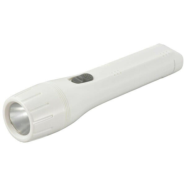 オーム電機 LHP-04C5 LEDライト (48Lm/単3形×2本付属/連続点灯25時間/本体ABS樹脂) 電池付き ホワイト 照明 オーム ライト 懐中電灯