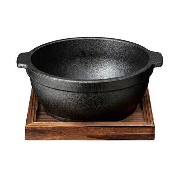 Rakuten - 【2個セット】 イシガキ ビビンバ鍋 15cm 約幅17.5×奥行15.5×高さ7.5cm 容量約800ml 鉄鋳物 IH 直火 対応可能 敷板付 4341 ブラック 黒 イシガキ産業 焼肉 お店 鉄板 一人用 卓上鍋 デリッシュライフ 家庭用 居酒屋 高品質