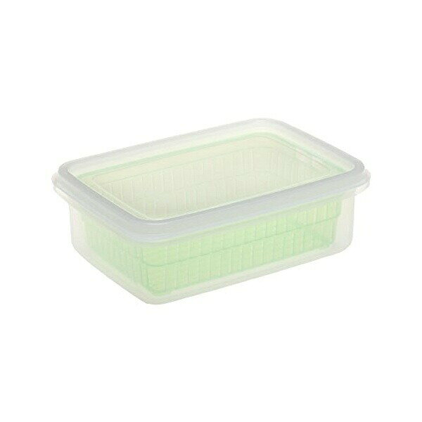 サンコー プラスチック容器 AZL8603 浅型 グリーン 食材保存 電子レンジ対応…