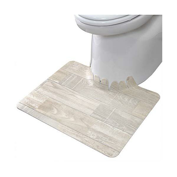 サンコー ずれない トイレマット 拭ける 床汚れ防止 ショート ホワイト ウッド 55×43cm おくだけ吸着 日本製 KV-16 衛生的 吸着 トイレ 木目 便座シート 生活用品 清掃 掃除 洗剤 トイレ掃除 クリーナー 人気商品