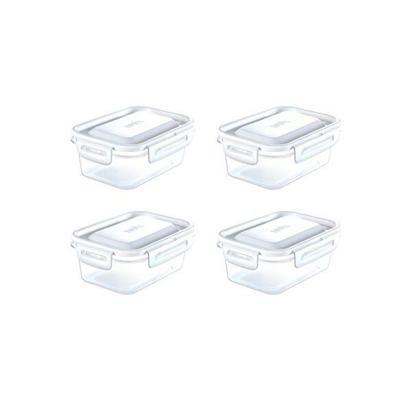 Plastic Storage Containers - アスベル タイトロック 長角型小 4コ入 ホワイト 角型 品番 ユニックス 人気商品