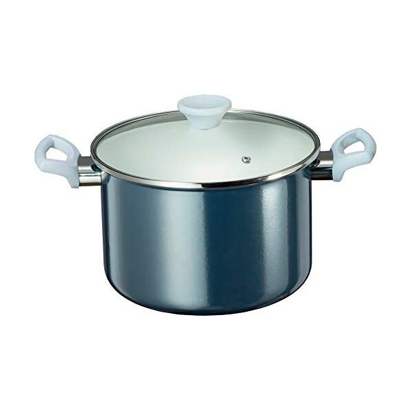 Glass Pots - 高木金属 ホーロー 深型鍋 22cm 5.6L オニキスブルー ONB-22F 深型 タカギ ガラス蓋 高木金属工業 両手鍋 人気商品