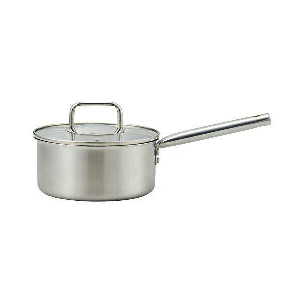 Ih Compatible - 【5個セット】 ベストコ Bestco ソースパン サテン 18cm エコーズ 軽い 見える ステンレス ガラス蓋付 IH対応 ND-6342 小さめ 湯沸し 新生活 ガス火 ふた なべ 軽くて見える キッチン用品 オール熱源 直火 小さい 片手なべ 軽量 高品質