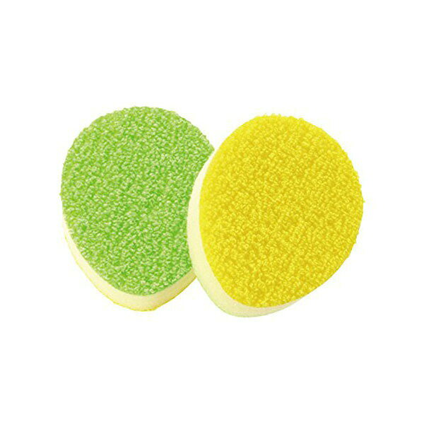 ▼まとめ買いがおすすめ！ 2個セット（激安） 3個セット（人気） 5個セット（限定） ハード樹脂加工により水だけで茶渋汚れをすっきり落とすキッチンスポンジ2個セット。【特徴】●ハード樹脂加工面と柔らかいアクリルパイル面の二面構造で洗う物に合わせて使い分けができる●洗剤なしで茶渋などの汚れをかき出す●たまご型で急須や湯のみ茶碗などの口の小さい食器の内側まで洗いやすい●折り曲げて使うことができる【仕様】材質表面/アクリル（片面/ハード樹脂加工）、中身/ポリウレタンサイズ幅95mm×奥行70mm×高さ15mm入数2個重量約6g【使用場所】●急須　●湯のみ茶碗【ご注意】●フッ素樹脂加工品やうるし塗り製品などデリケートな素材への使用は避けること●過度にこすり過ぎると傷つける恐れがある●熱いフライパン等への使用は避けること●塩素系漂白剤の使用は色落ちの原因となる●火のそばや高温になるところには置かないこと●本来の用途以外での使用は避けること 【検索用キーワード】 marna マーナ 便利 日本製 グリーン MARNA シンプル 15mm グレー 新生活 台所 食器洗い MANA ちゃしぶおとし スポンジ チャシブオトシ ポット 急須 掃除用品 水アカおとしハード樹脂加工により水だけで茶渋汚れをすっきり落とすキッチンスポンジ2個セット。サイズ：幅95mm×奥行70mm×高さ15mm　入数：2個　重量：約6g急須、湯のみ茶碗などに。 ▼まとめ買いがおすすめ！ 2個セット（激安） 3個セット（限定） 5個セット（特売）