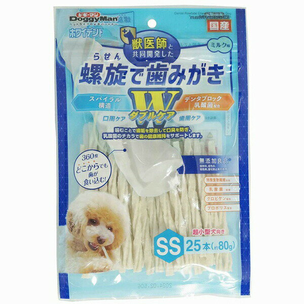 Rakuten - 【10個セット】 ドギーマンハヤシ ホワイデント 螺旋で歯みがき Wケア SS25本 ドッグトリーツ 犬用おやつ デンタルケア ミルク味 ドッグフード ペット用品 ドギーマン おやつ 国産 無添加良品 ドッグ フード ペット 犬用 ガム 安心素材