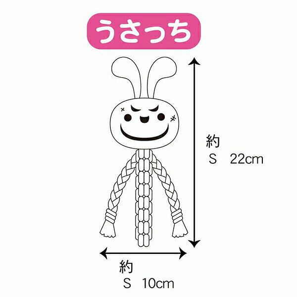 ウルマックス 楽天市場店の【6個セット】 ドギーマン 激遊びハミガキコットン うさっち S 犬 犬用おもちゃ デンタルケア 1個 小型犬 幅8×奥行き4×高さ18cm ドギーマンハヤシ ペット用品 デイリー ぬいぐるみ 小型犬用 デンタル系 ドッグ はみがき ペット 運動器具 犬用 おもちゃ 安心素材｜アングル3